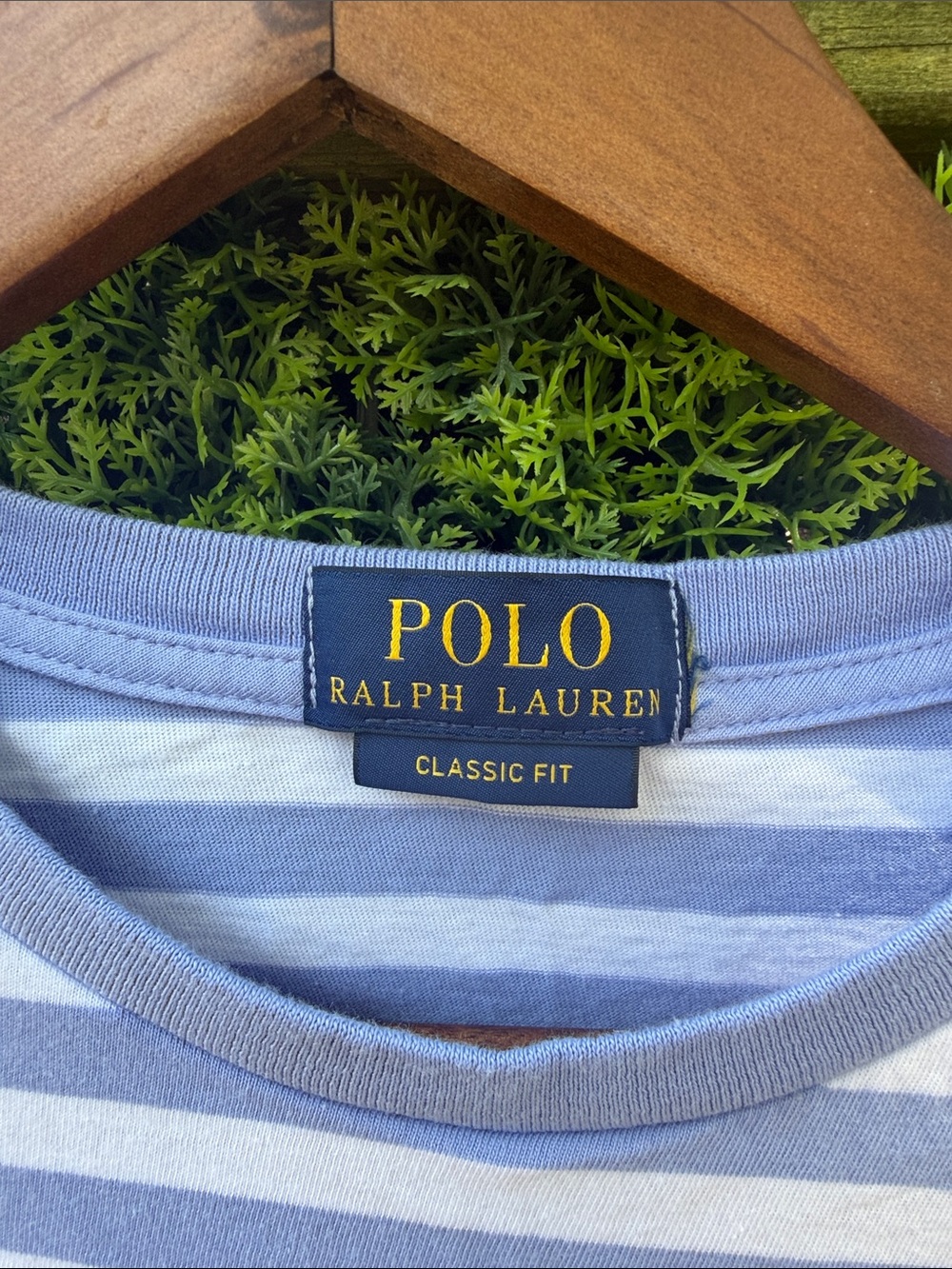 Polo by Ralph Lauren Blue & White Striped Short Sleeve Tee - Picture 2 of 3
